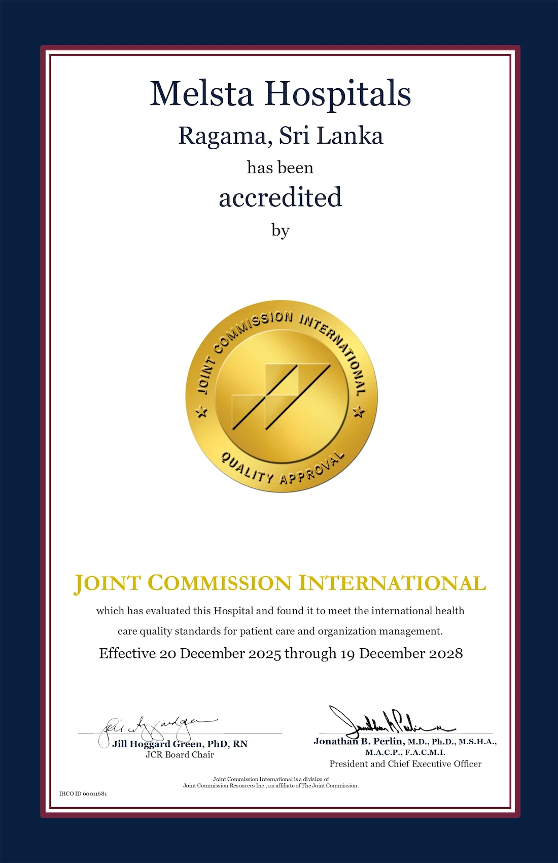 Joint Commission International (JCI) Accreditation