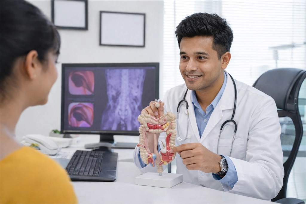 Doctor discussing treatment results with patient