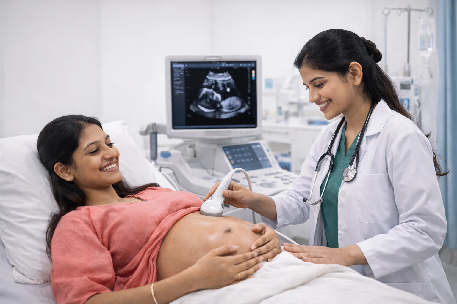 Ultrasound and diagnostic area for pregnancy monitoring